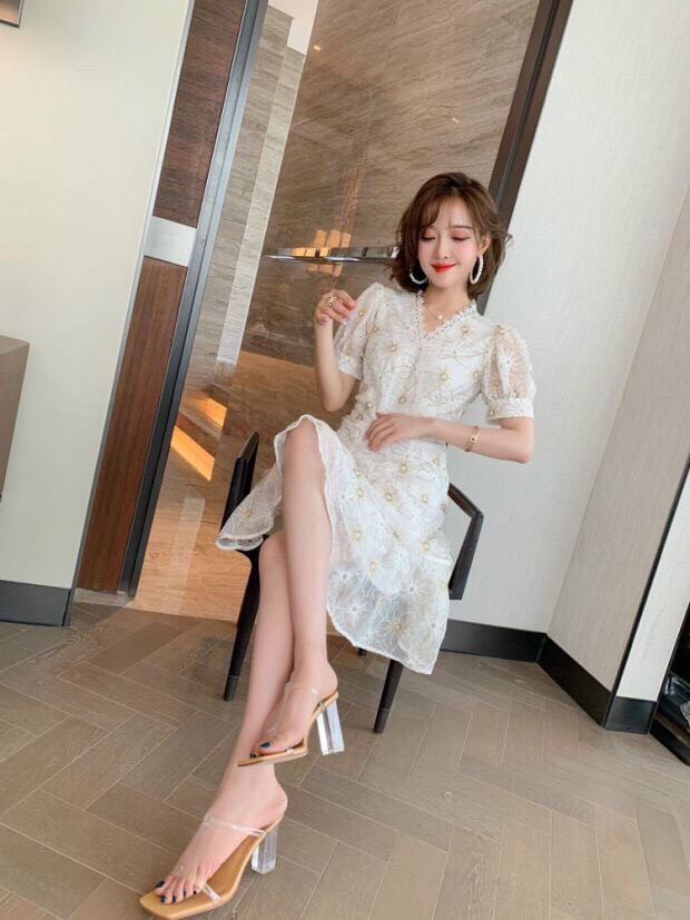 Đầm body Hoa Cổ Đắp Đuôi Cá - HN1010